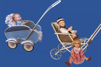 Plakatmotiv der Puppenwagen-Ausstellung im Heimatmuseum Meuselwitz